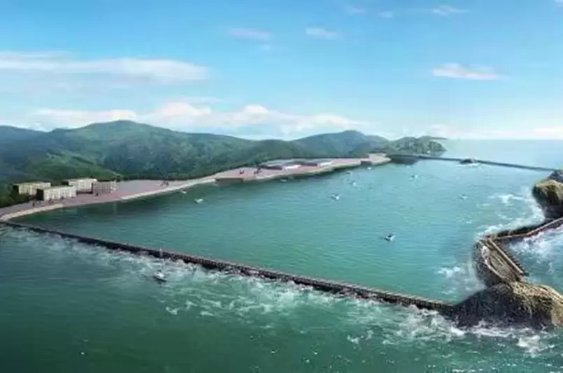 سياج بيئي ضخم محيطي بطول 400 متر (الماس الأزرق رقم 1، خليج لايتشو في شاندونغ)