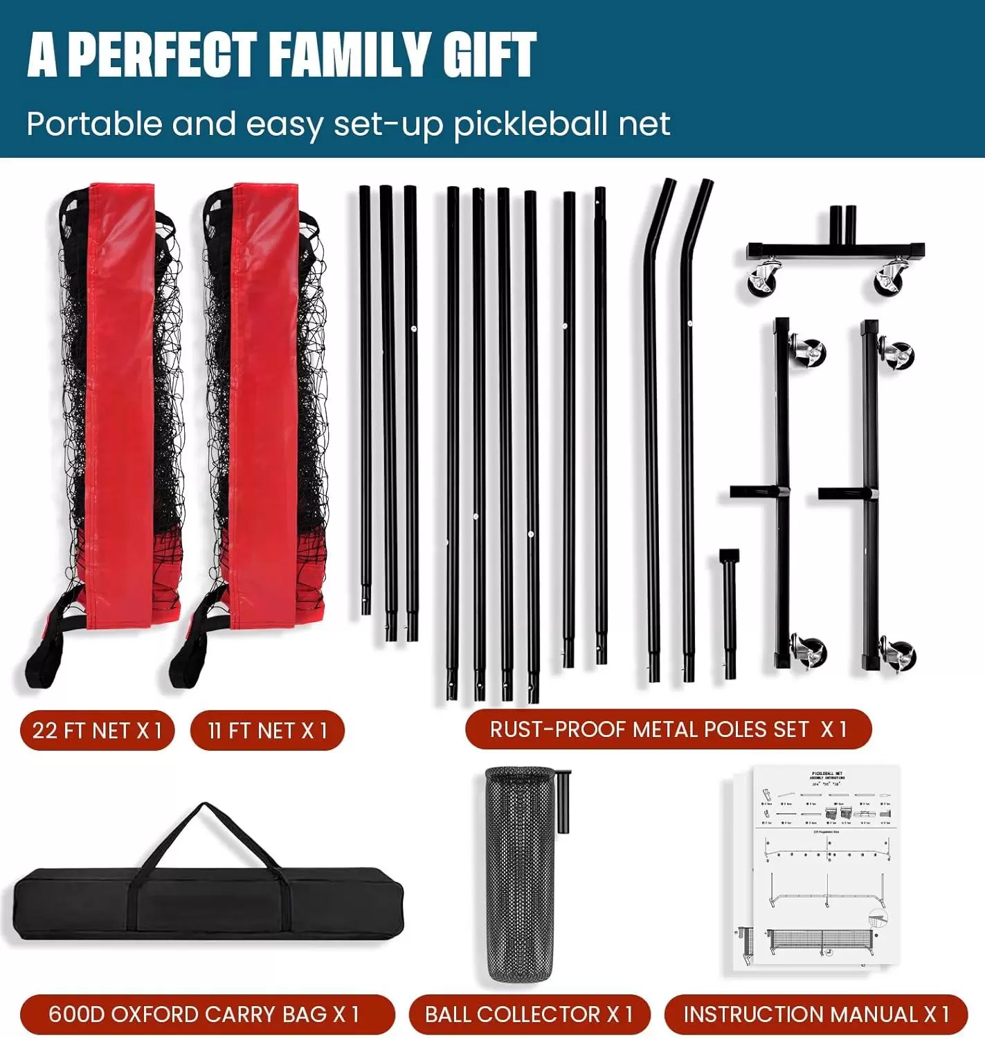 شبكة تدريب بيكلبول 22 &times; 3 قدم