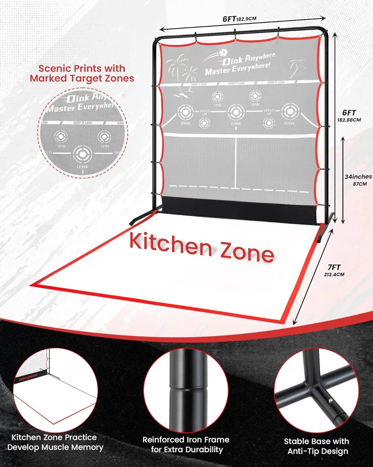 لعبة بيكلبول من أنبوب فولاذي 6*6 قدم 2 في 1