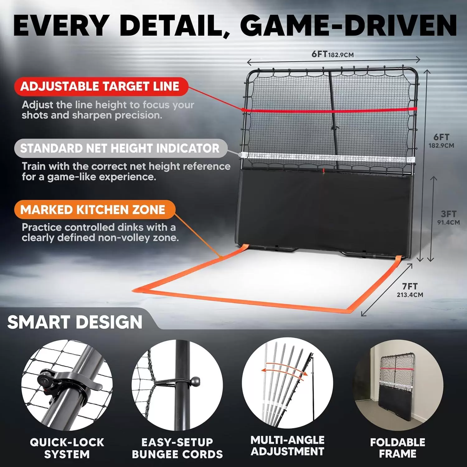 لعبة بيكلبول من أنبوب فولاذي 6*6 قدم 2 في 1 III