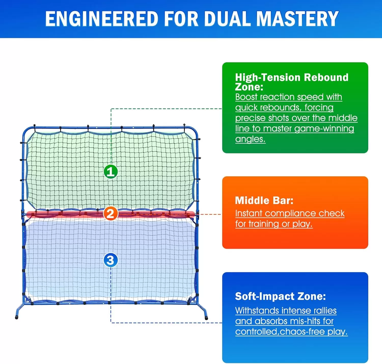 لعبة بيكلبول أنبوبية فولاذية 2 في 1، أبعادها 5.8 &times; 5.4 قدم