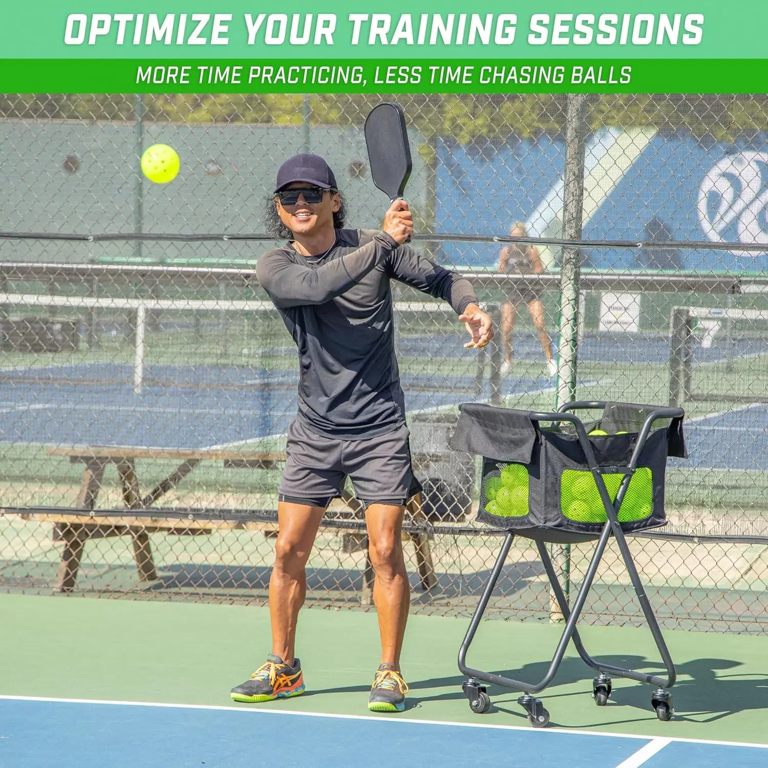 عربة تخزين للتدريب على رياضة البيكلبول/التنس