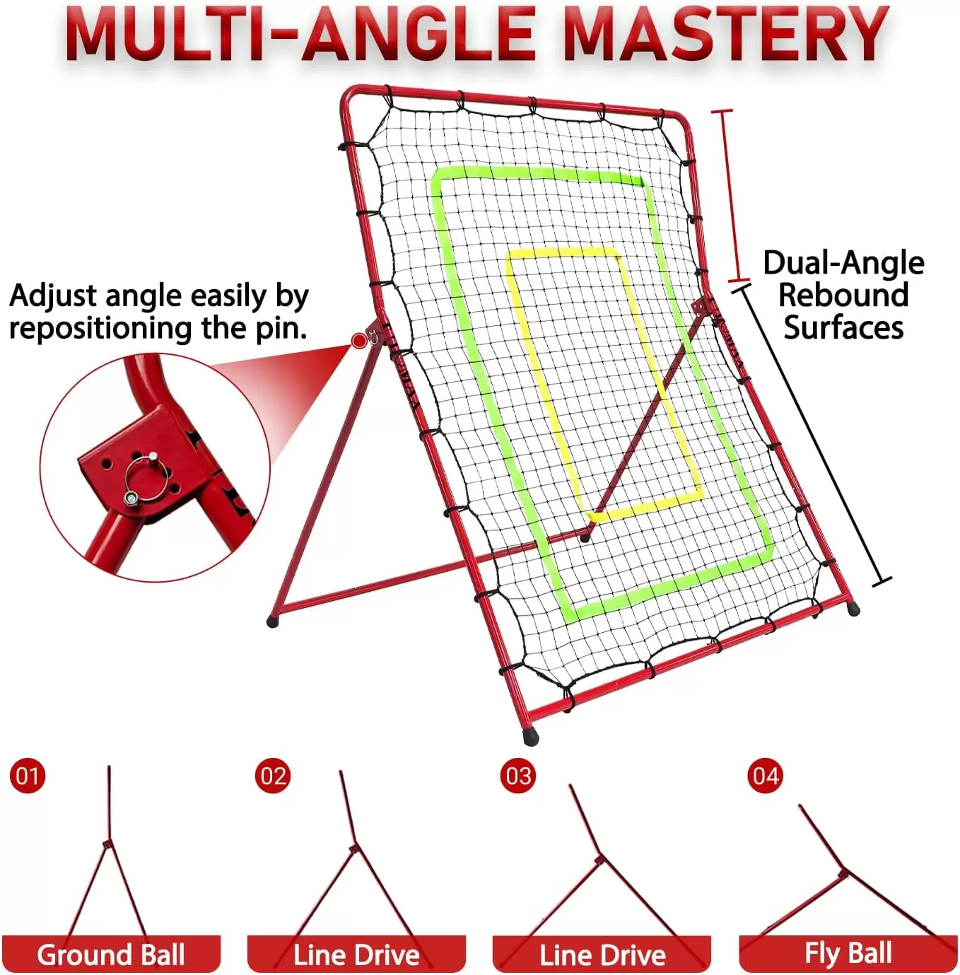 شبكة ارتداد رياضية متعددة الاستخدامات قابلة لتغيير الحجم 2-1