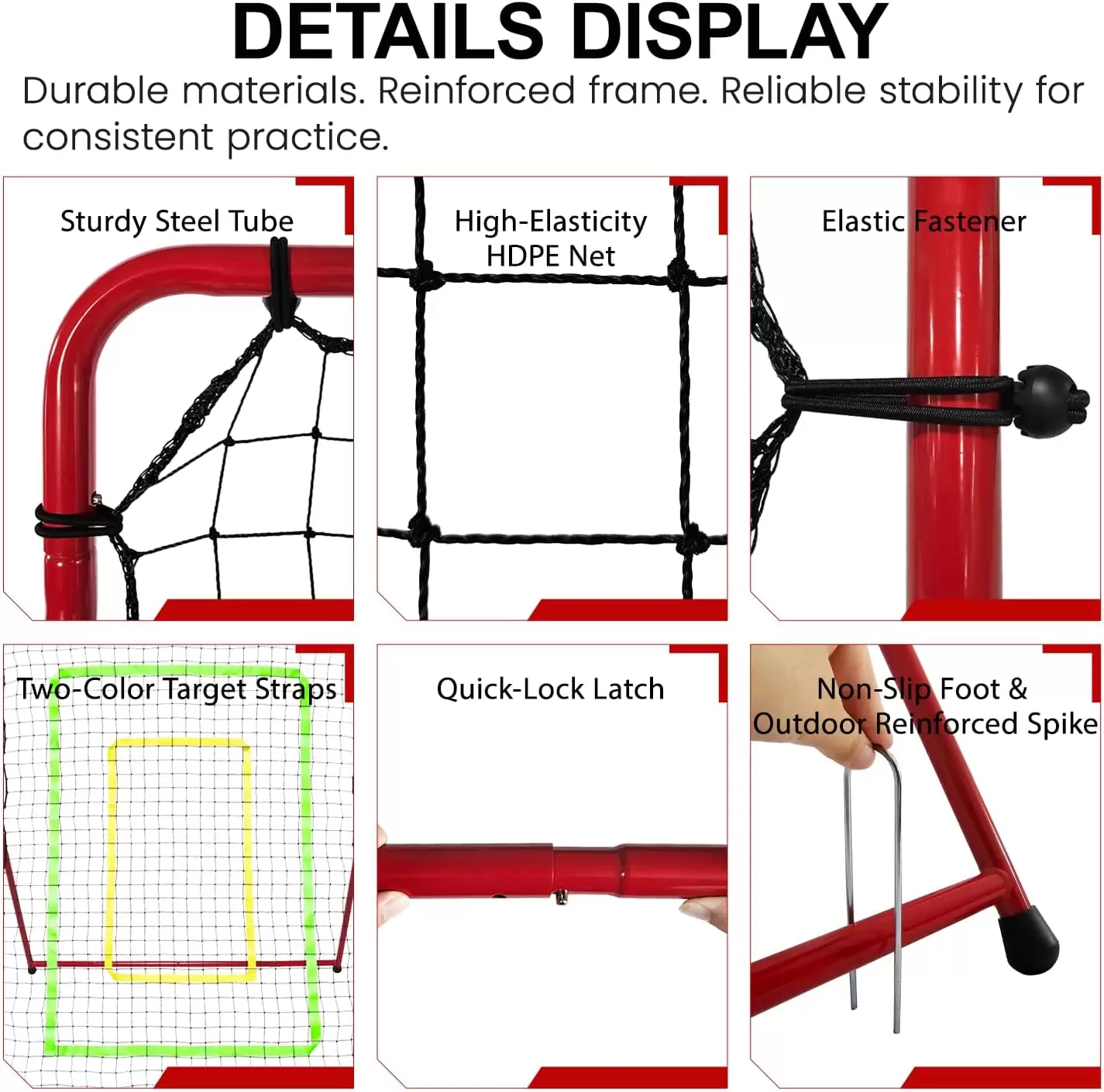 شبكة ارتداد رياضية متعددة الاستخدامات قابلة لتغيير الحجم 2-1