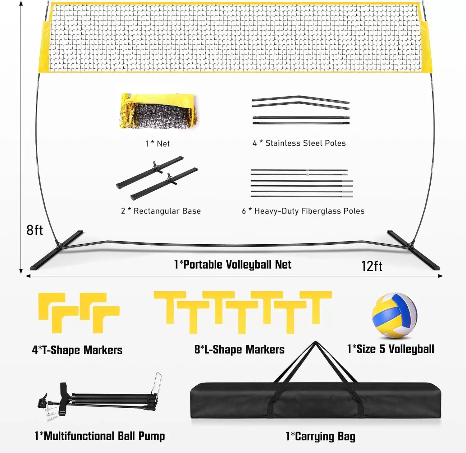 شبكة تدريب محمولة للكرة الطائرة