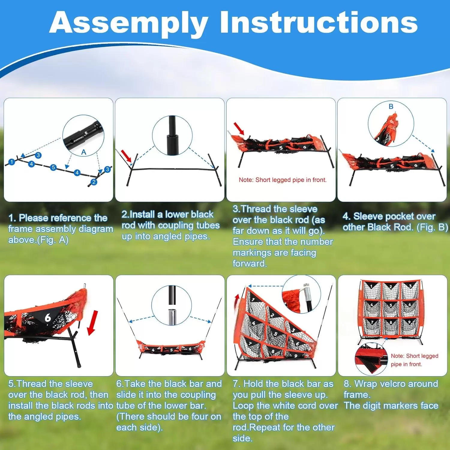 شبكة تدريب بيسبول بتسع فتحات، مقاس 4 &times; 4 قدم